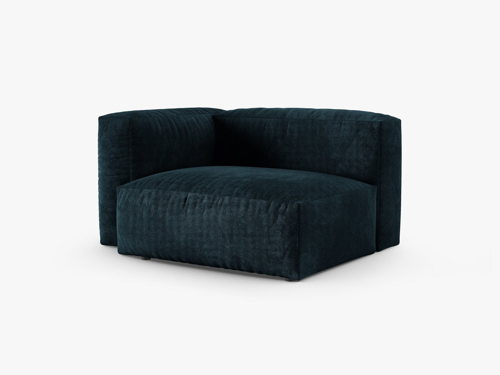 Micadoni Eckmodul mit Armlehne Martina 1-Sitzer 90cm Sitztiefe Links Samt Vogue Dunkel Petrol