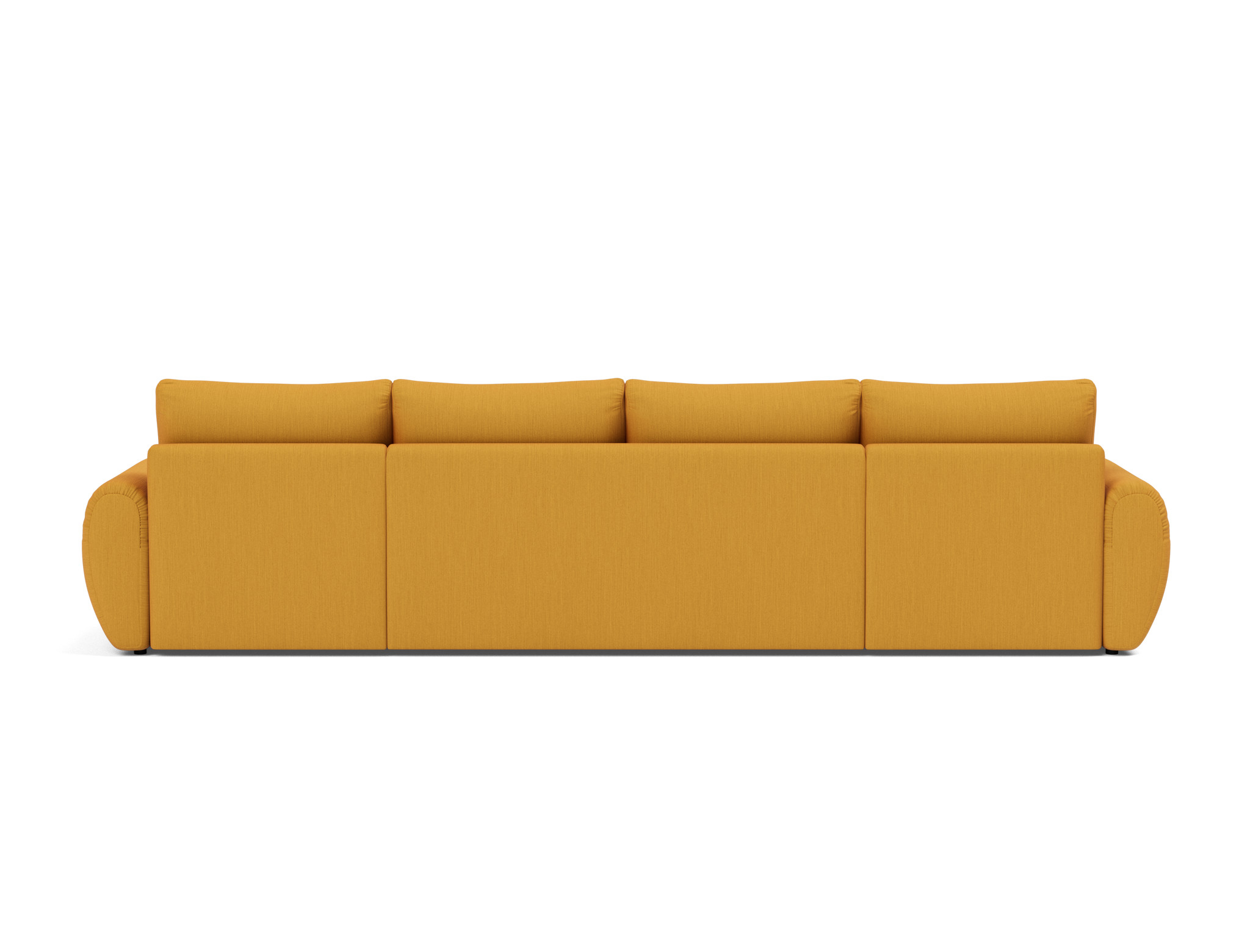 Schlafsofa Norum U-Form mit Curve-Armlehnen Flachgewebe Elegance 507-Burned-Curry
