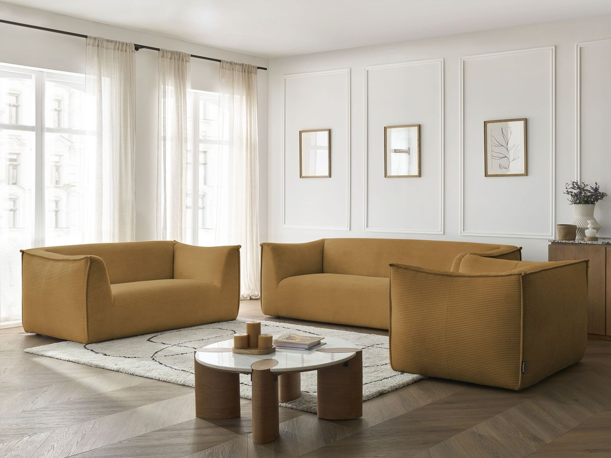 Bobochic Giorgia Sofa 5-Sitzer 534 × 100 cm Cordsamt Gelb