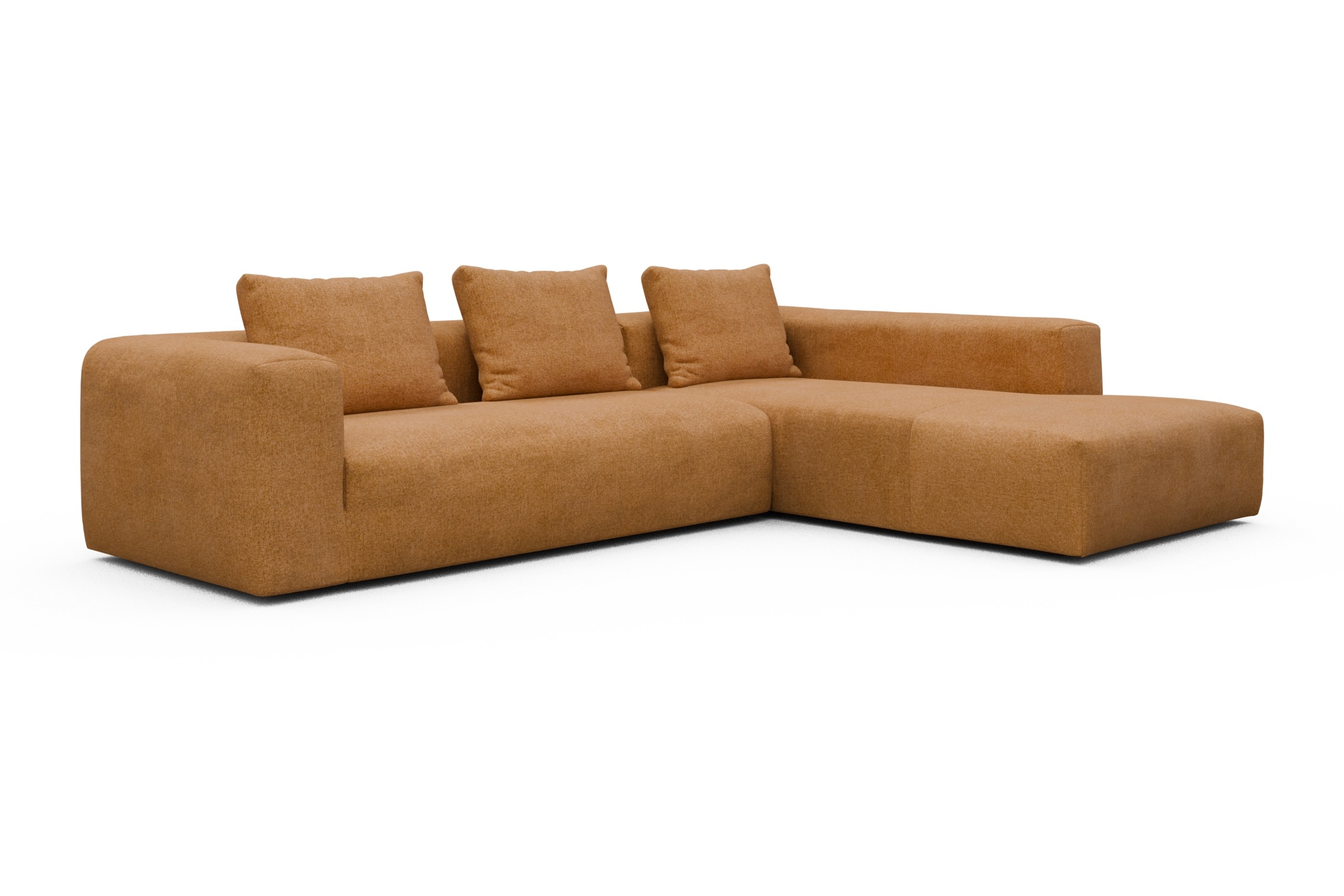 Ecksofa Fred Relax-Ecke rechts mit 2,5-Sitzer Casone-Warm-Yellow