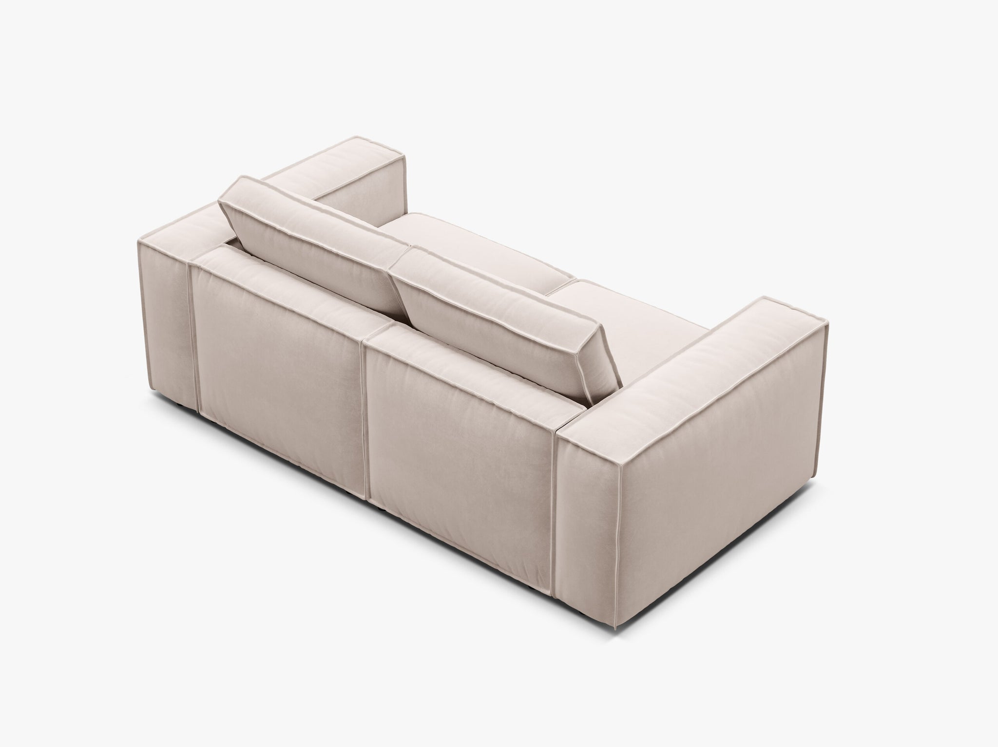 Micadoni modulares Sofa Pola 2-Sitzer Samt Salvador Beige