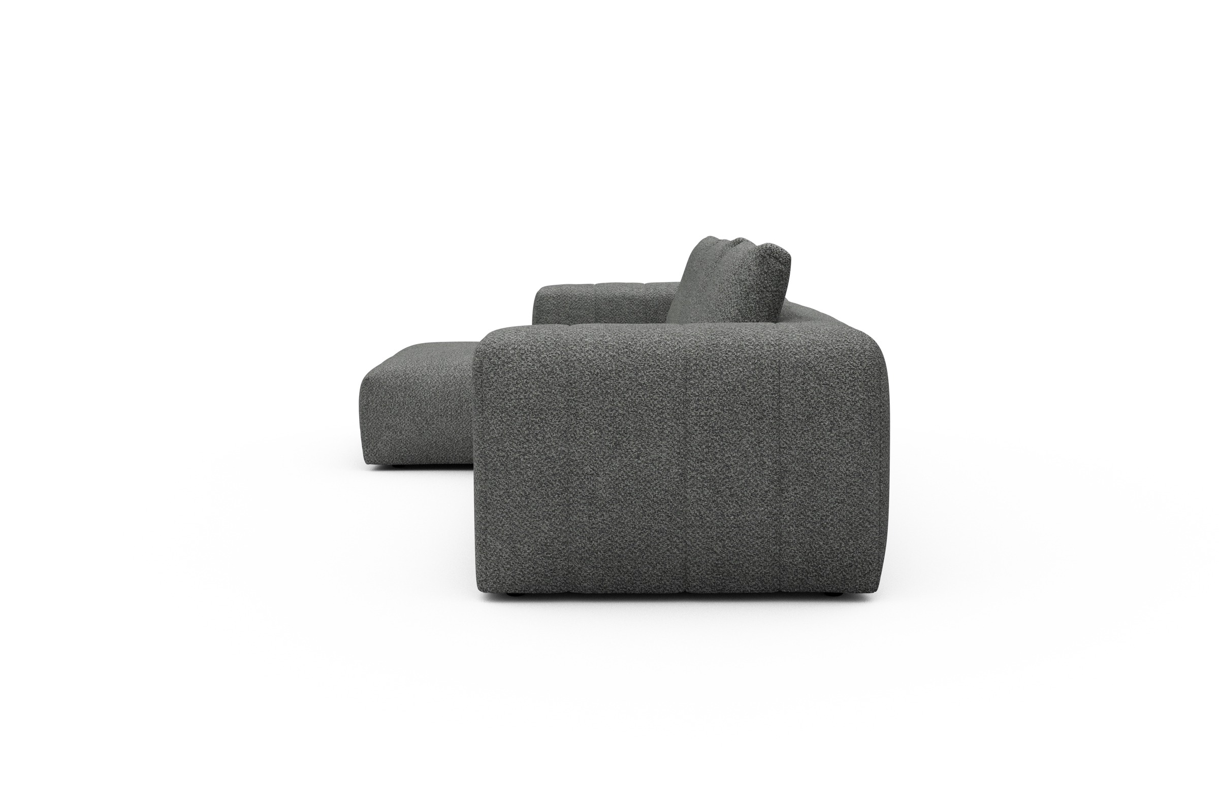 Ecksofa Hugo 2,5-Sitzer Armlehne rechts mit Chaiselongue Vanora-Warm-Grey
