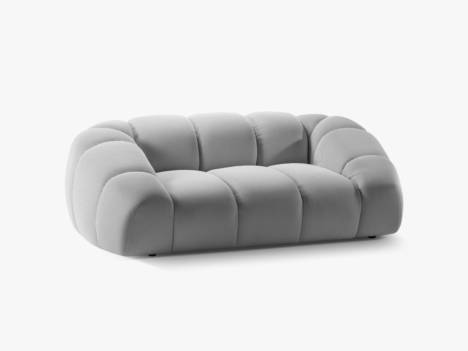 Micadoni Sofa Diana 2-Sitzer 3D-Stoff Silber