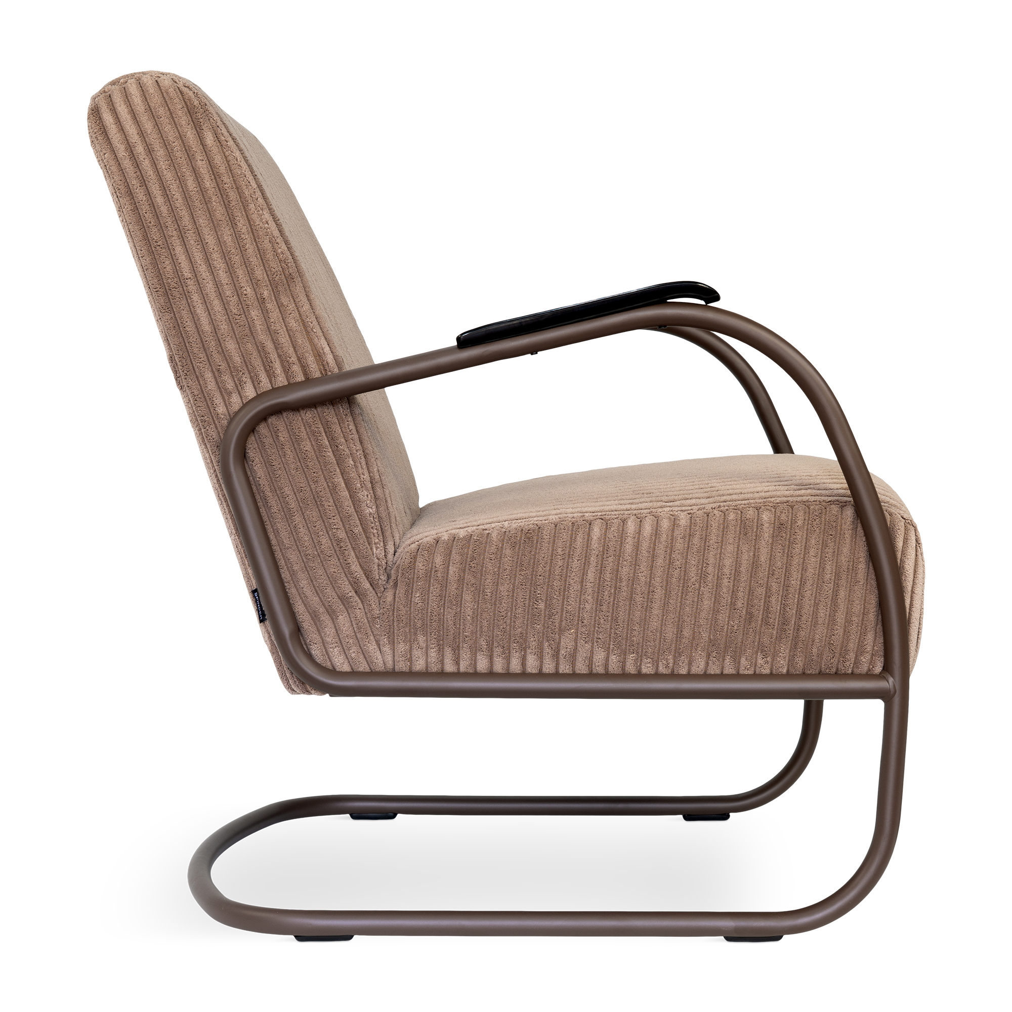 Spinder Design Retro Sessel Chocolate Brown / Espresso breiter Cord – Seitenansicht, freigestellt