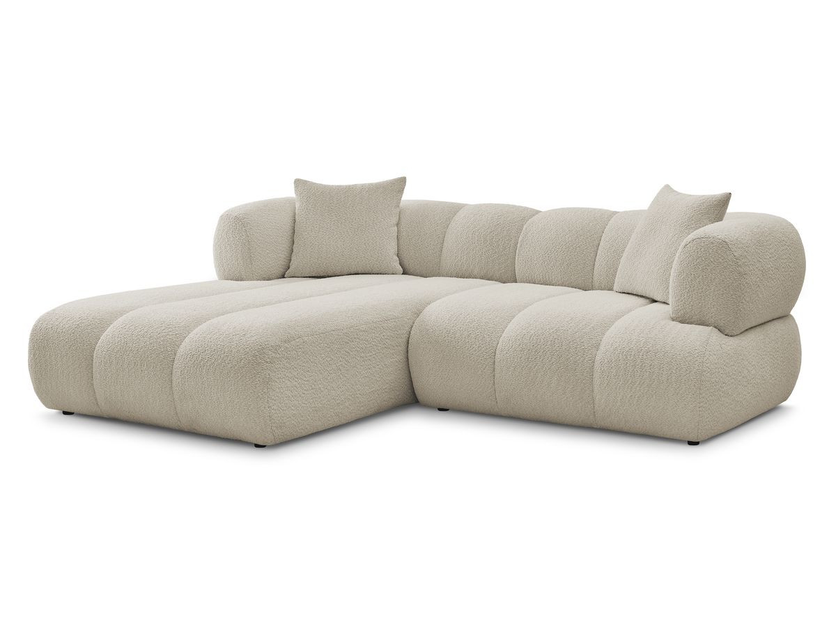 Bobochic Pamira Ecksofa Bouclé-Stoff Beige Ecke links