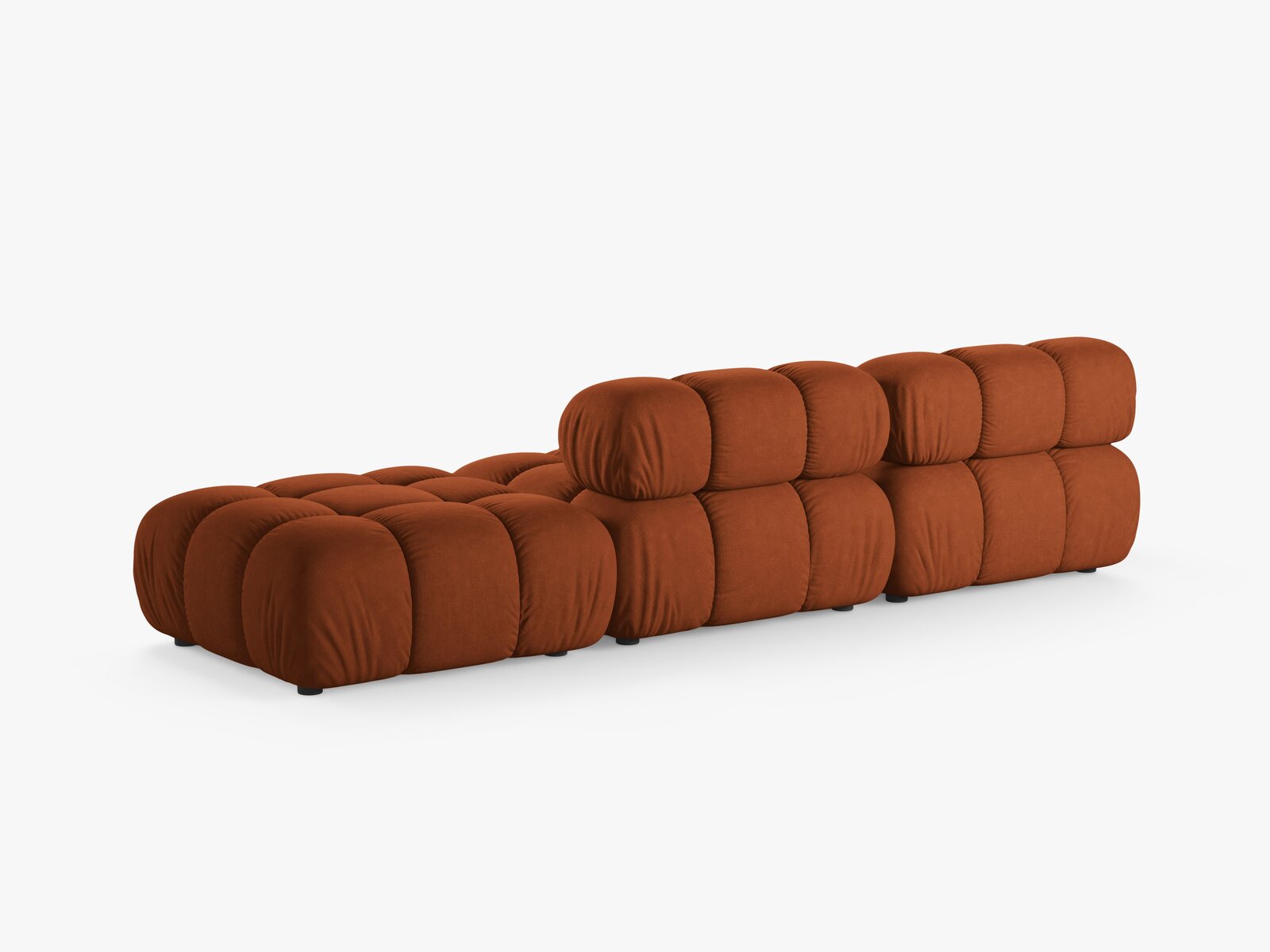Micadoni Modulares Sofa Bellis 4-Sitzer Rechts Strukturierter Stoff Liberty Ziegel