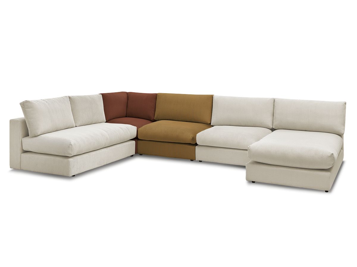 Bobochic Paris Ecksofa Cordsamt Mehrfarbig