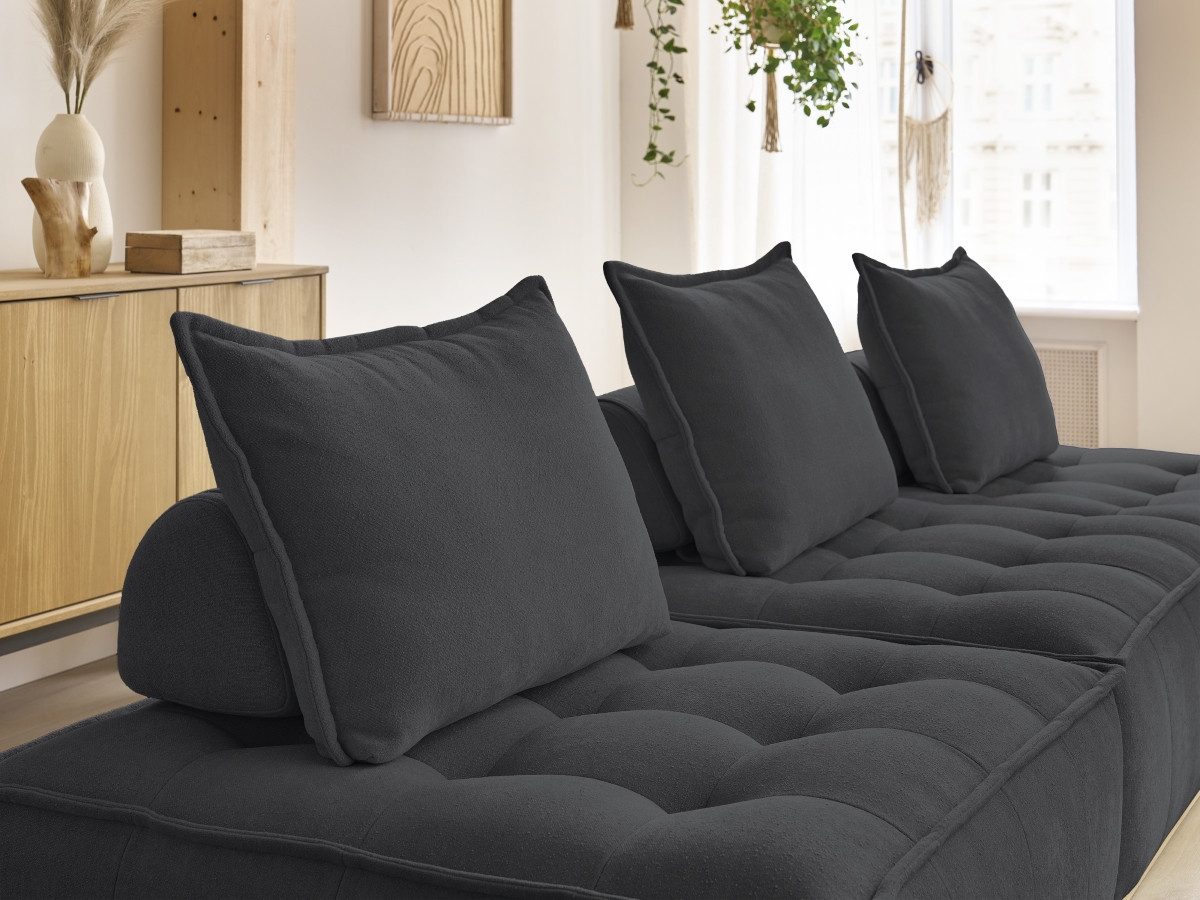 Bobochic Elisa Wohnlandschaft Strukturstoff Dunkelgrau