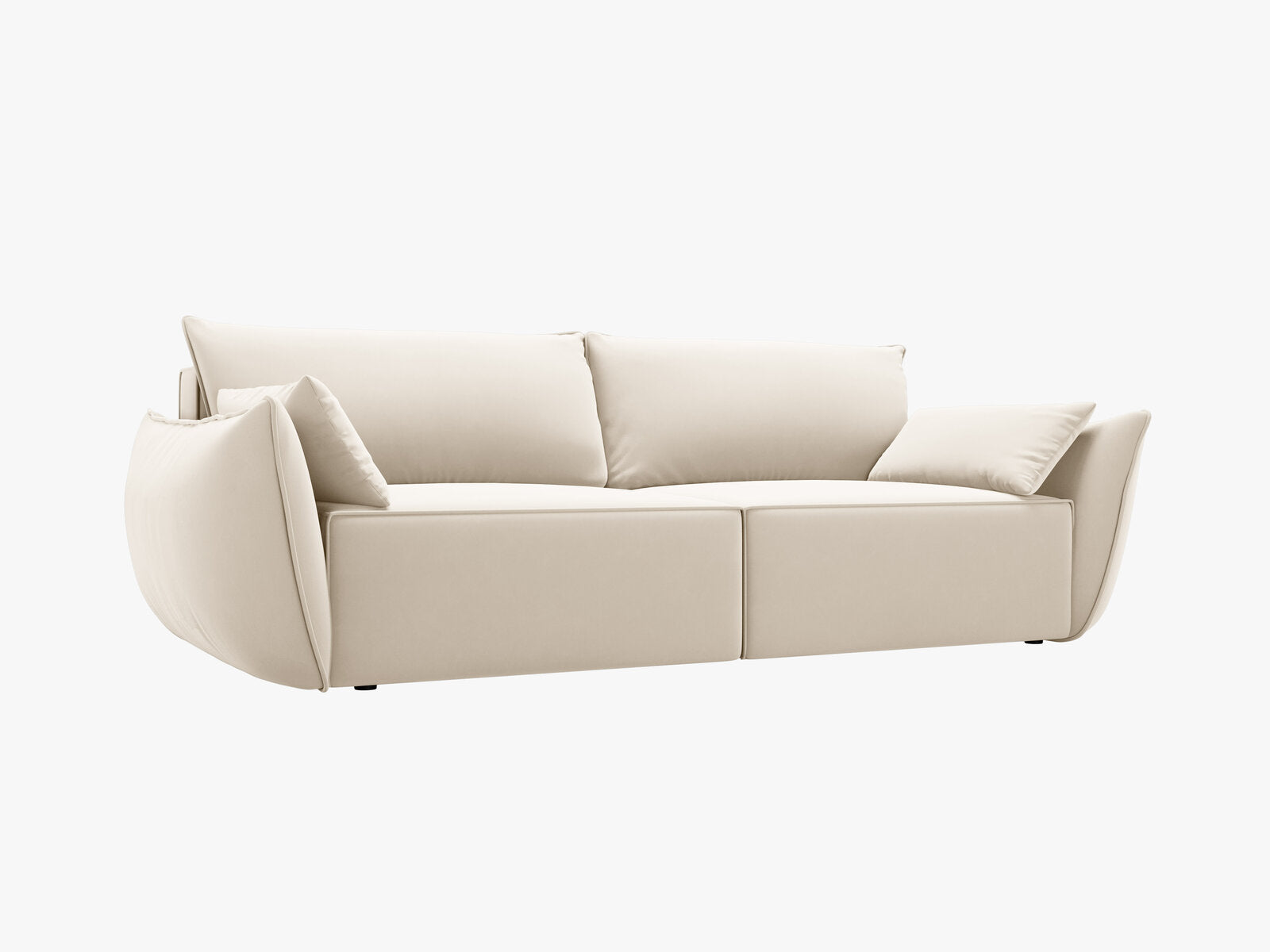 Micadoni Kaelle Sofa Mit Bettfunktion Und Stauraum Samt Bluvel Helles Beige