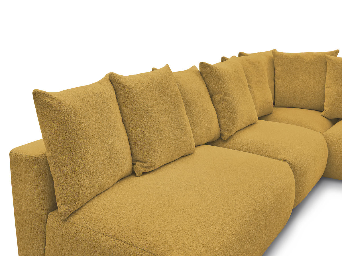 Bobochic Voltaire Ecksofa 322 × 268 cm Melange-Stoff Gelb Ecke rechts