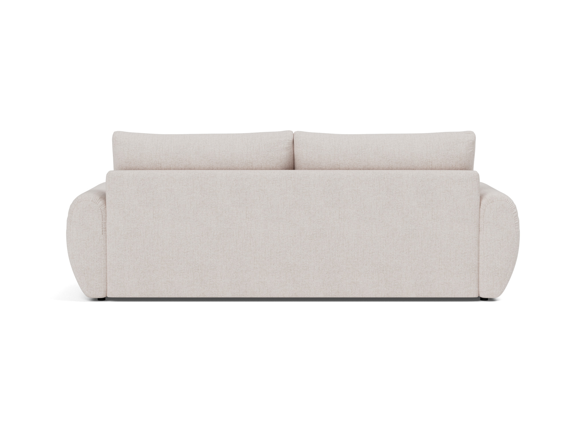 Schlafsofa Norum mit Curve-Armlehnen Strukturierter Stoff Weda 300-Weda-Sand