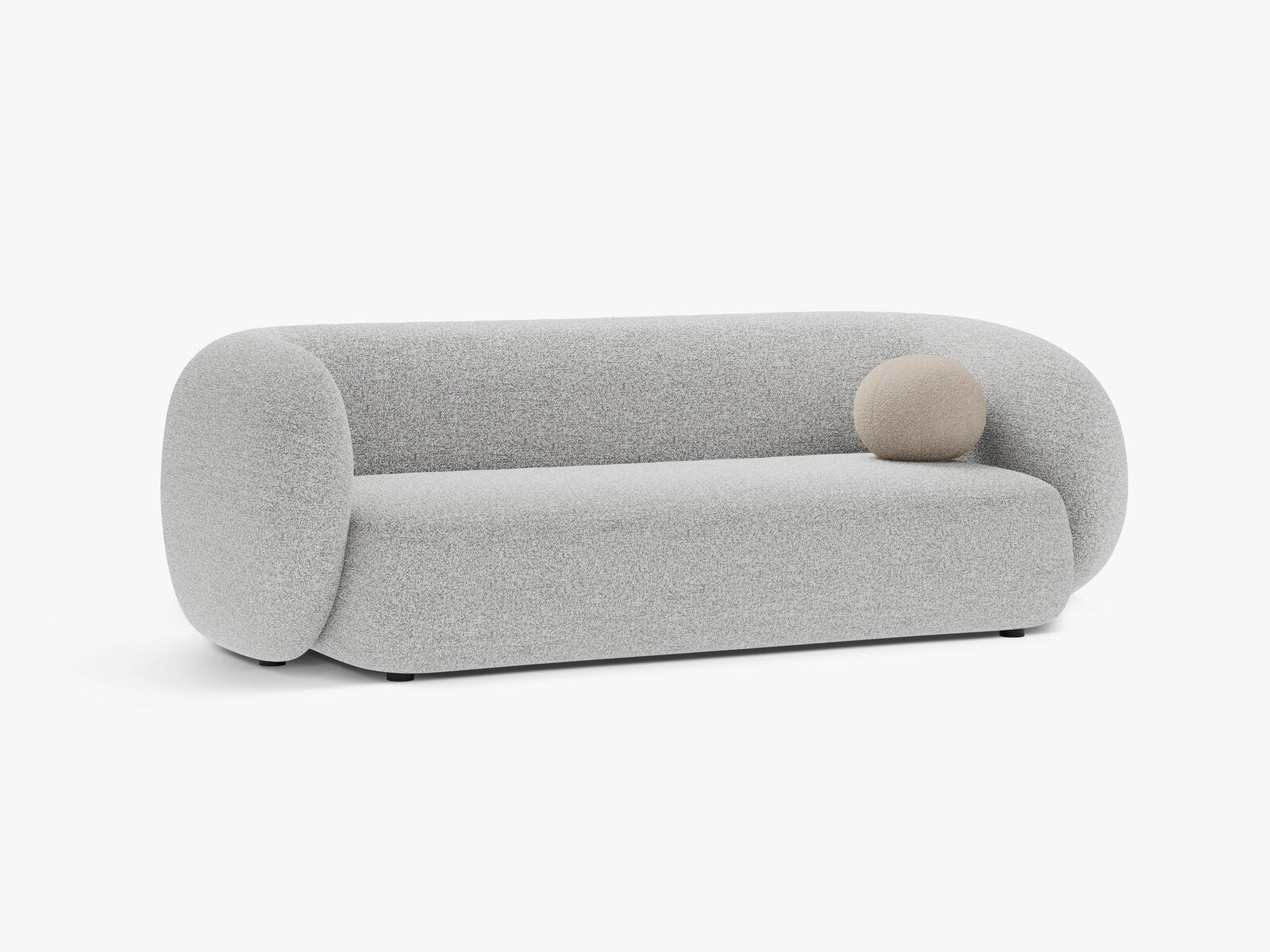 Micadoni Sofa Kate 3-Sitzer Strukturierter Stoff Hellgrau Melange
