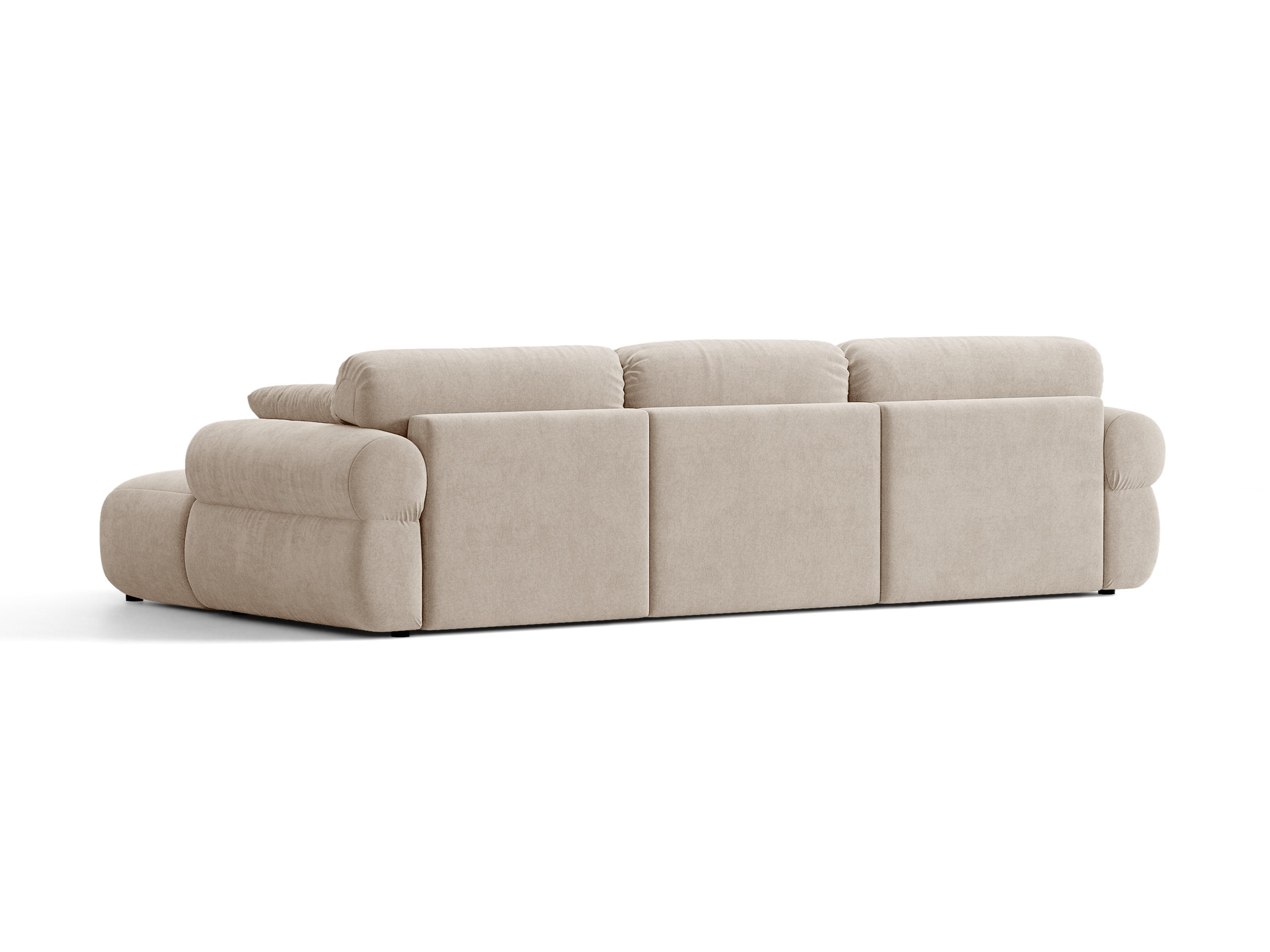 Micadoni Ophelia Ecksofa 6-Sitzer Strukturierter Stoff Liberty Beige Rechts
