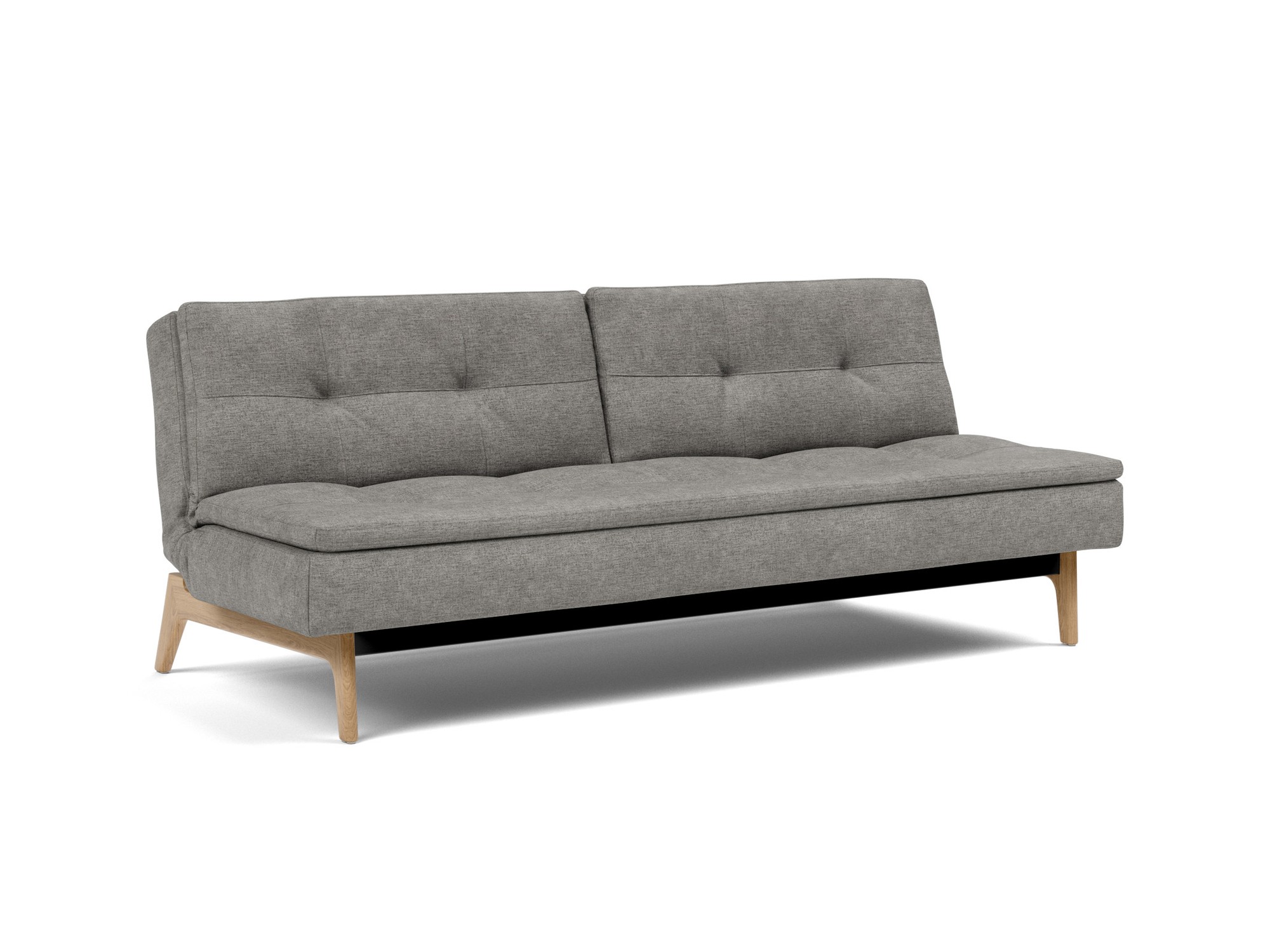 Schlafsofa Dublexo Flachgewebe Avella 282-Warm-Grey Beine Eiche