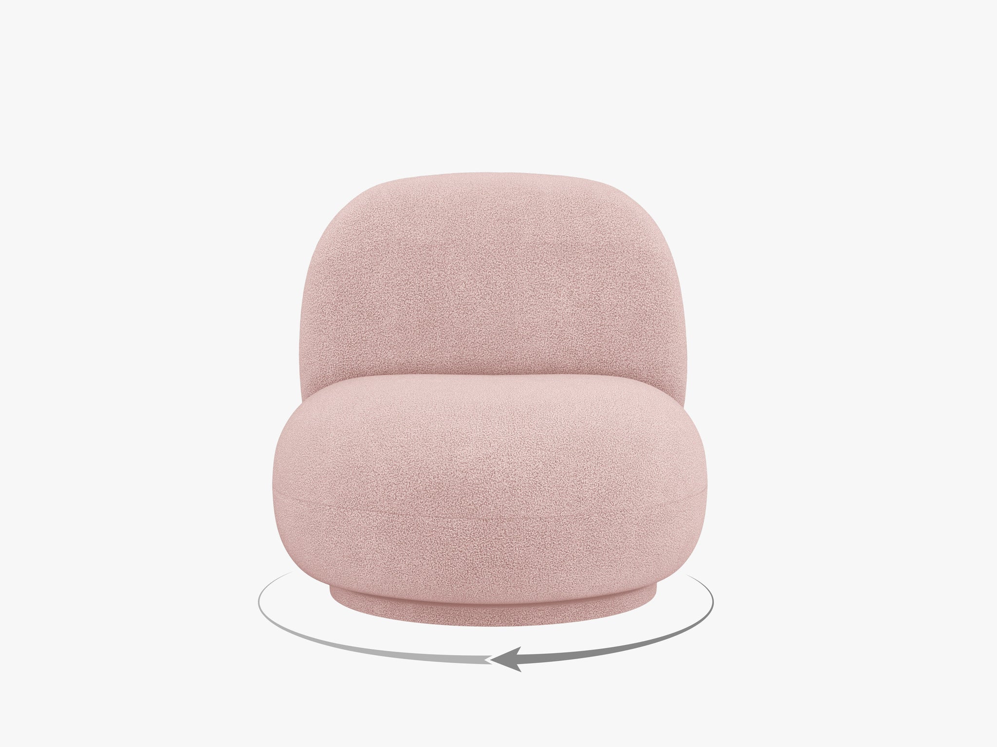 Micadoni Drehbarer Sessel Chuck Boucle Puderrosa
