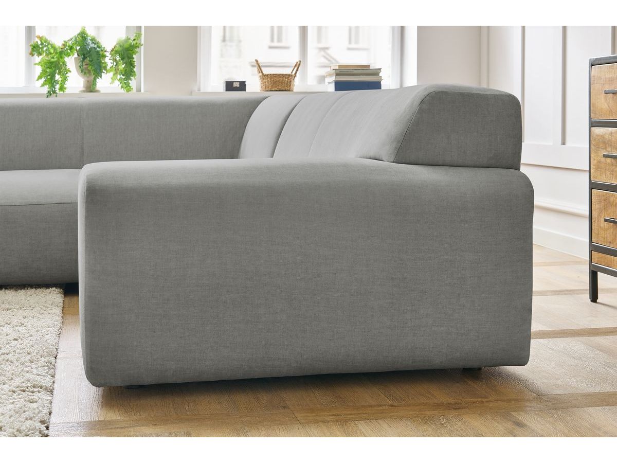 Bobochic Lavena Ecksofa 312 × 220 cm Samt Hellgrau Ecke links