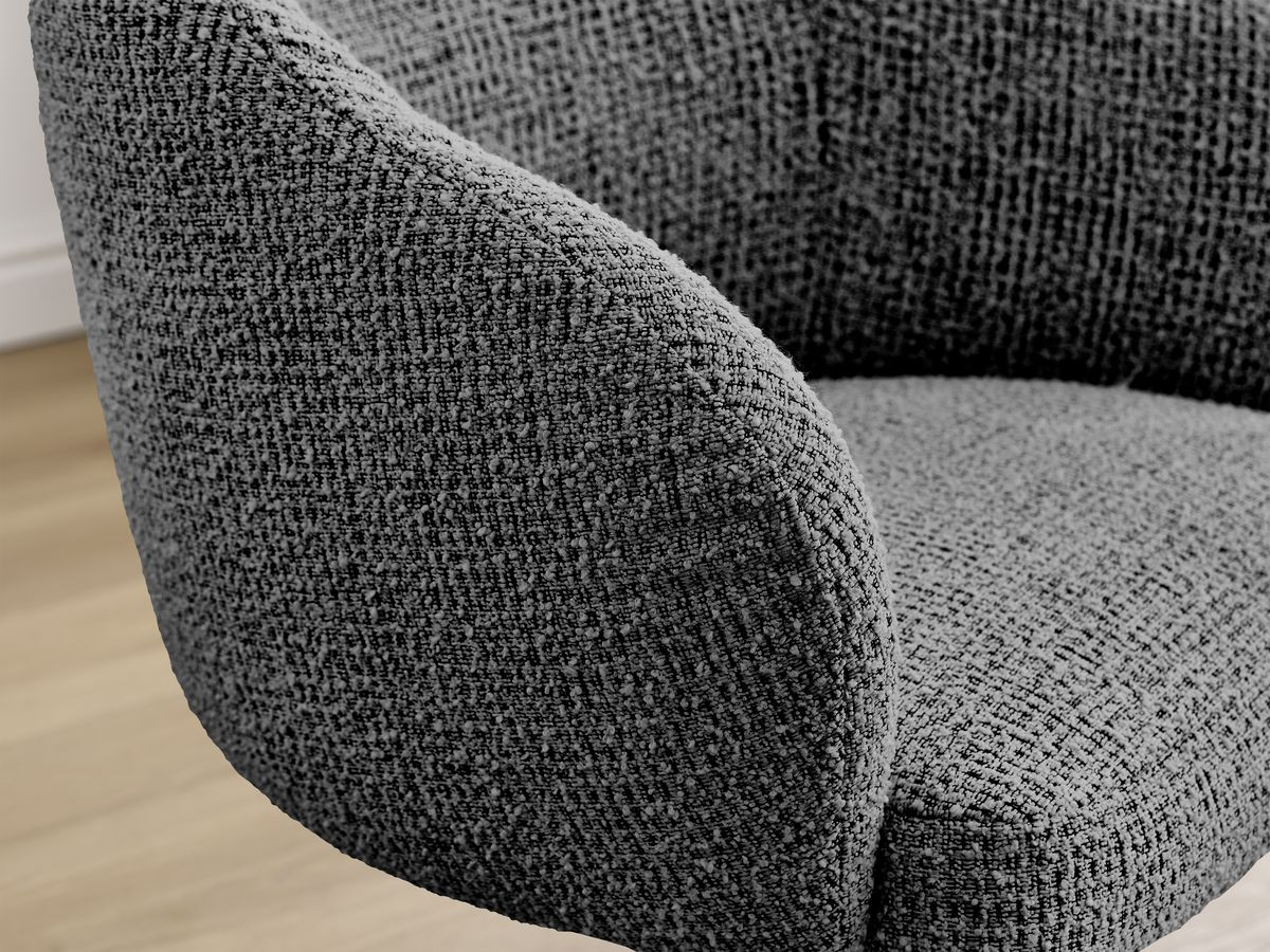 Bobochic Sophie Esszimmerstuhl 4er-Set mit Sternfuß Melange-Stoff Dunkelgrau