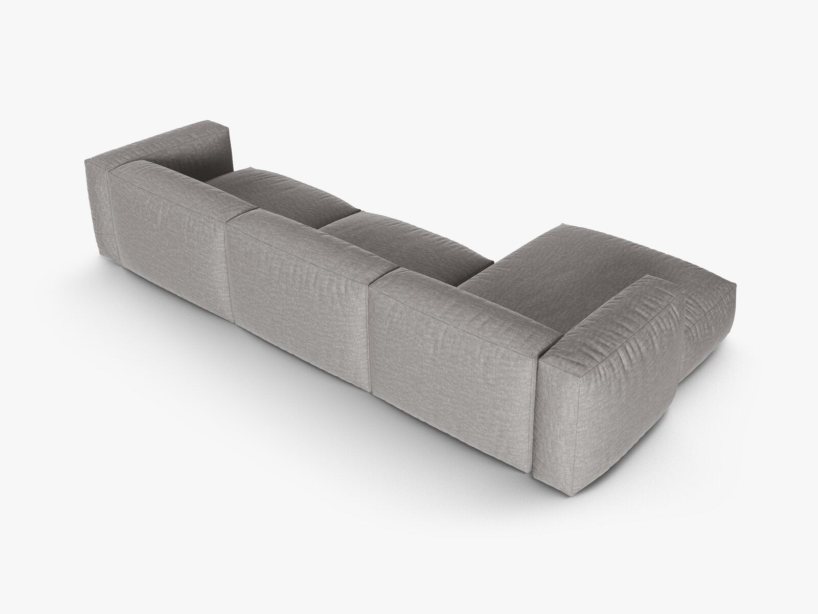 Micadoni Ecksofa Martina 3-Sitzer 90cm Sitztiefe Links Strukturierter Stoff Boston Hellgrau