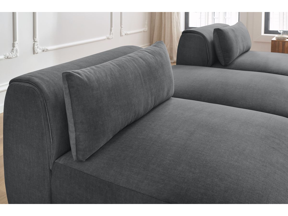 Bobochic Jeanne Sofa 3-Sitzer Samt Dunkelgrau