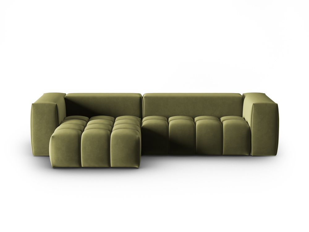 Cosmopolitan Design Ecksofa Verona 3-Sitzer Samt Casino Hellgrün Links