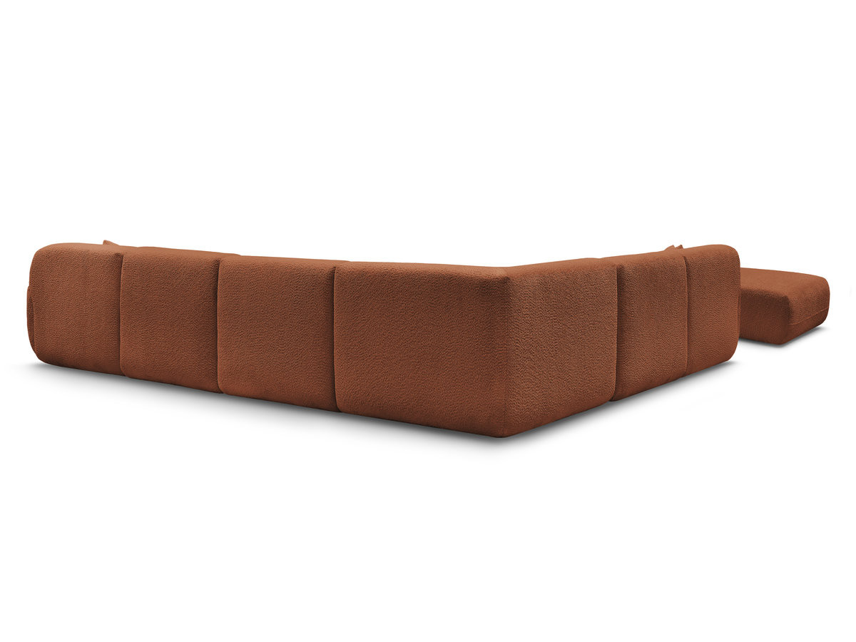 Bobochic Anda Wohnlandschaft mit Pouf 373 × 289 cm Chenille Orange Ecke links
