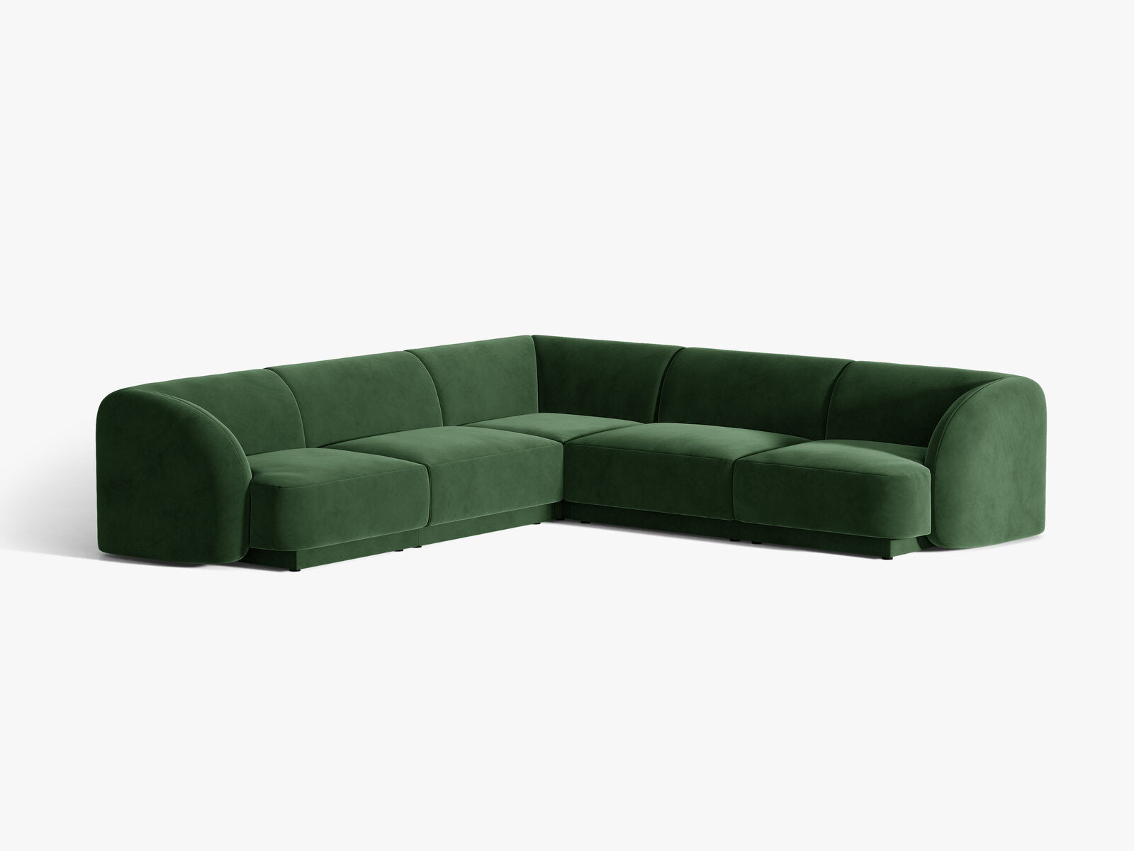 Micadoni 5-Sitzer Symmetrisches Ecksofa Miley Samt Venus Flaschengrün