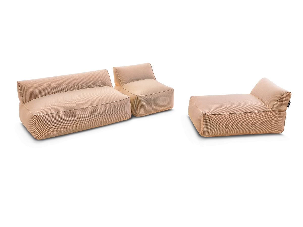 Bobochic Riviera Gartensofa 4-Sitzer Melange-Stoff Orange