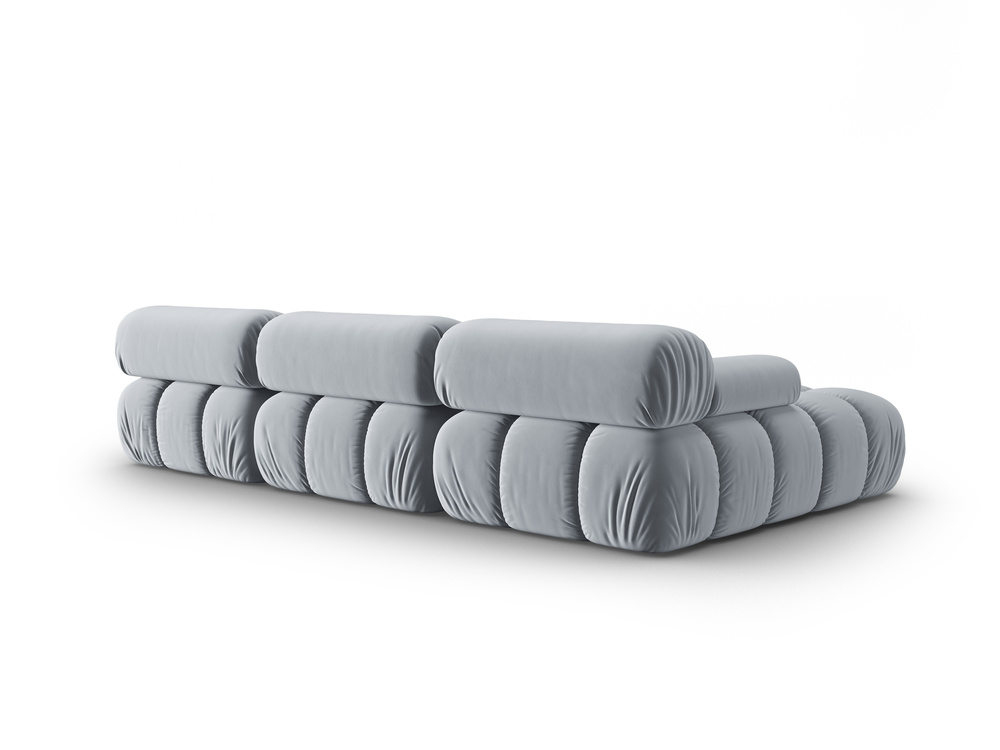 Cosmopolitan Design Modulares Ecksofa Cortina 4-Sitzer Samt Bluvel Hellblau Links