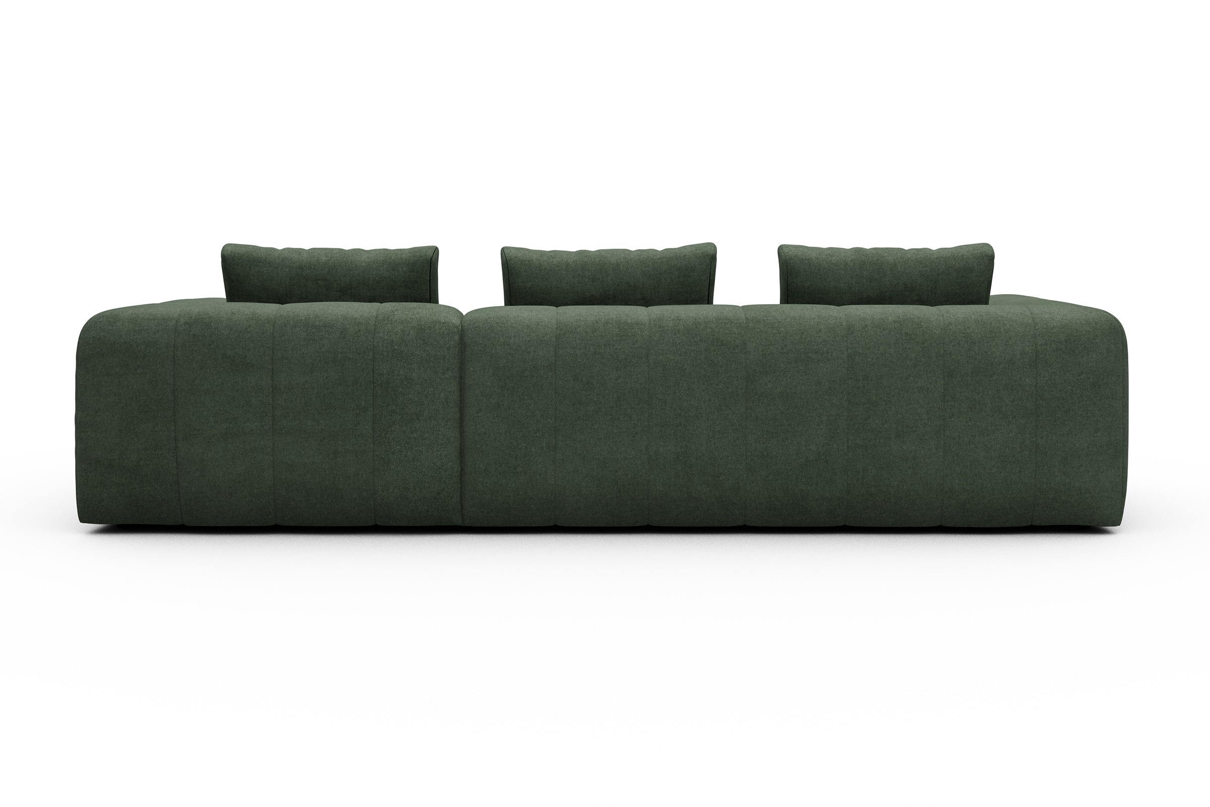 Ecksofa Hugo 2,5-Sitzer Armlehne links mit Chaiselongue Casone-Forest-Green