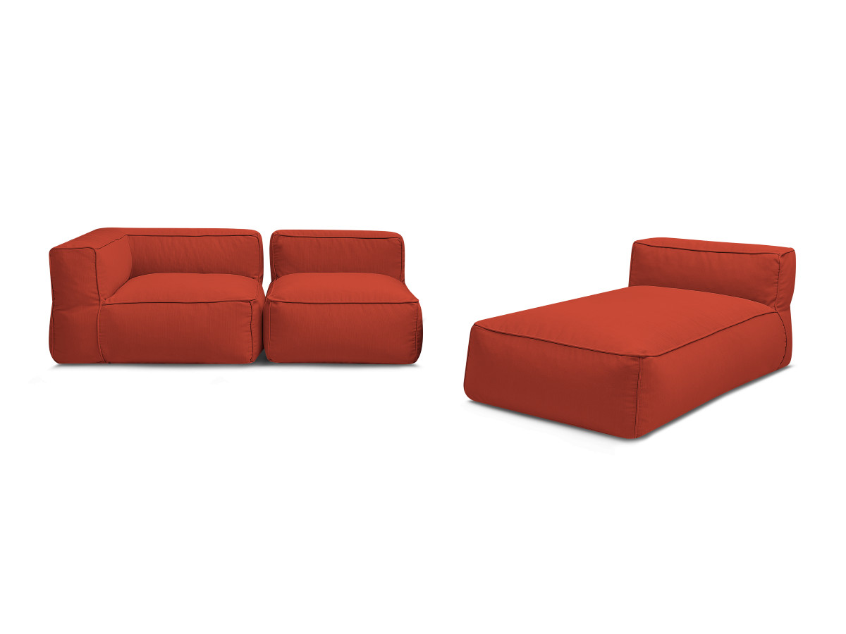 Bobochic Giulia Gartensofa 3-Sitzer 240 × 170 cm Stoff Rot