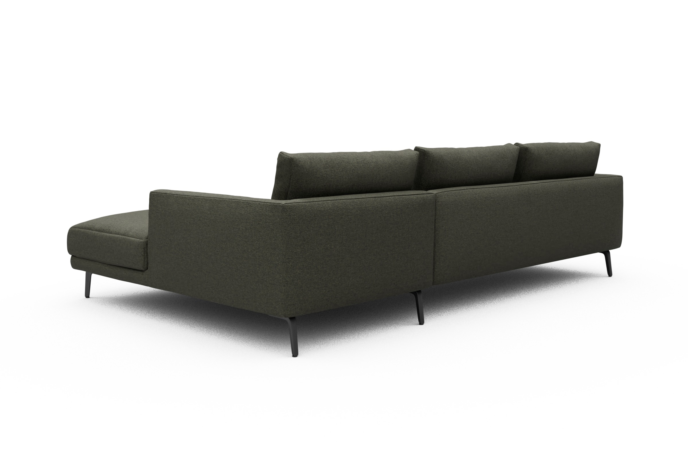 Ecksofa Karl Chaiselongue rechts mit 2,5-Sitzer Sama-Winter-Moss