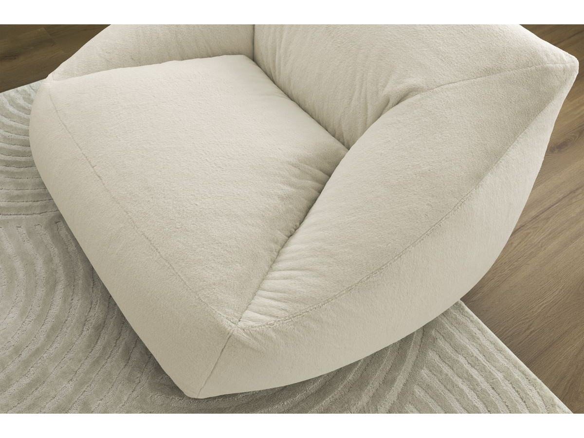 Bobochic Lilibet Pouf Kunstfell Weiß