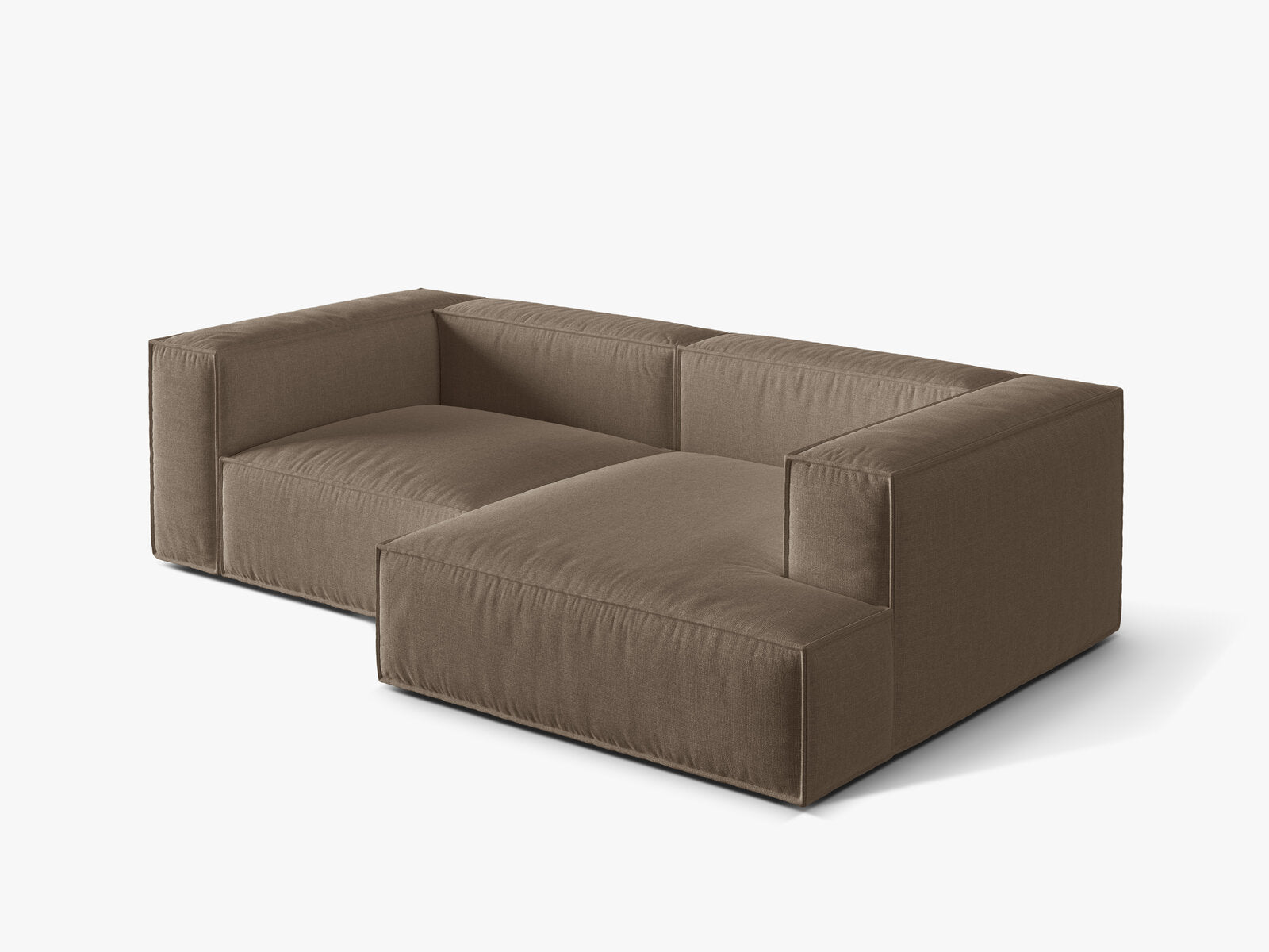 Micadoni Ecksofa Nuria 3-Sitzer Rechts Strukturierter Stoff Cappuccino