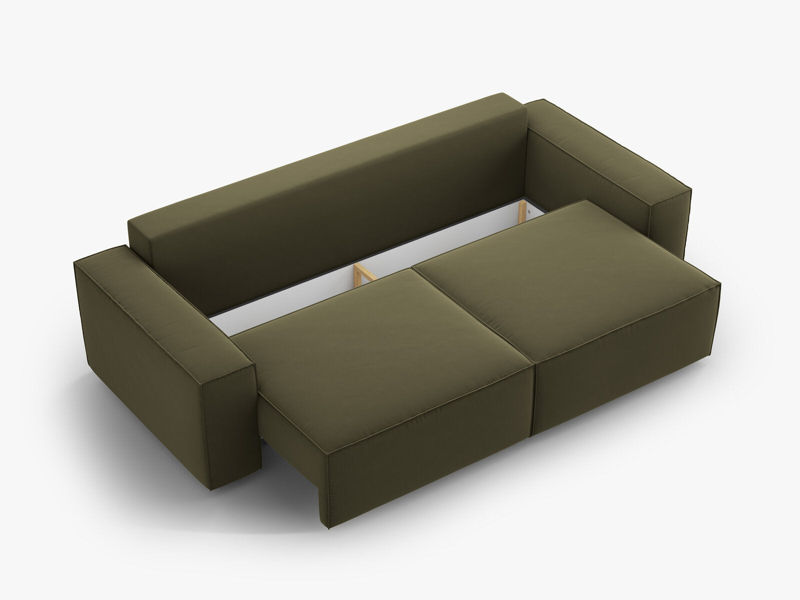 Micadoni Schlafsofa Jodie 3-Sitzer Samt Bluvel Grün