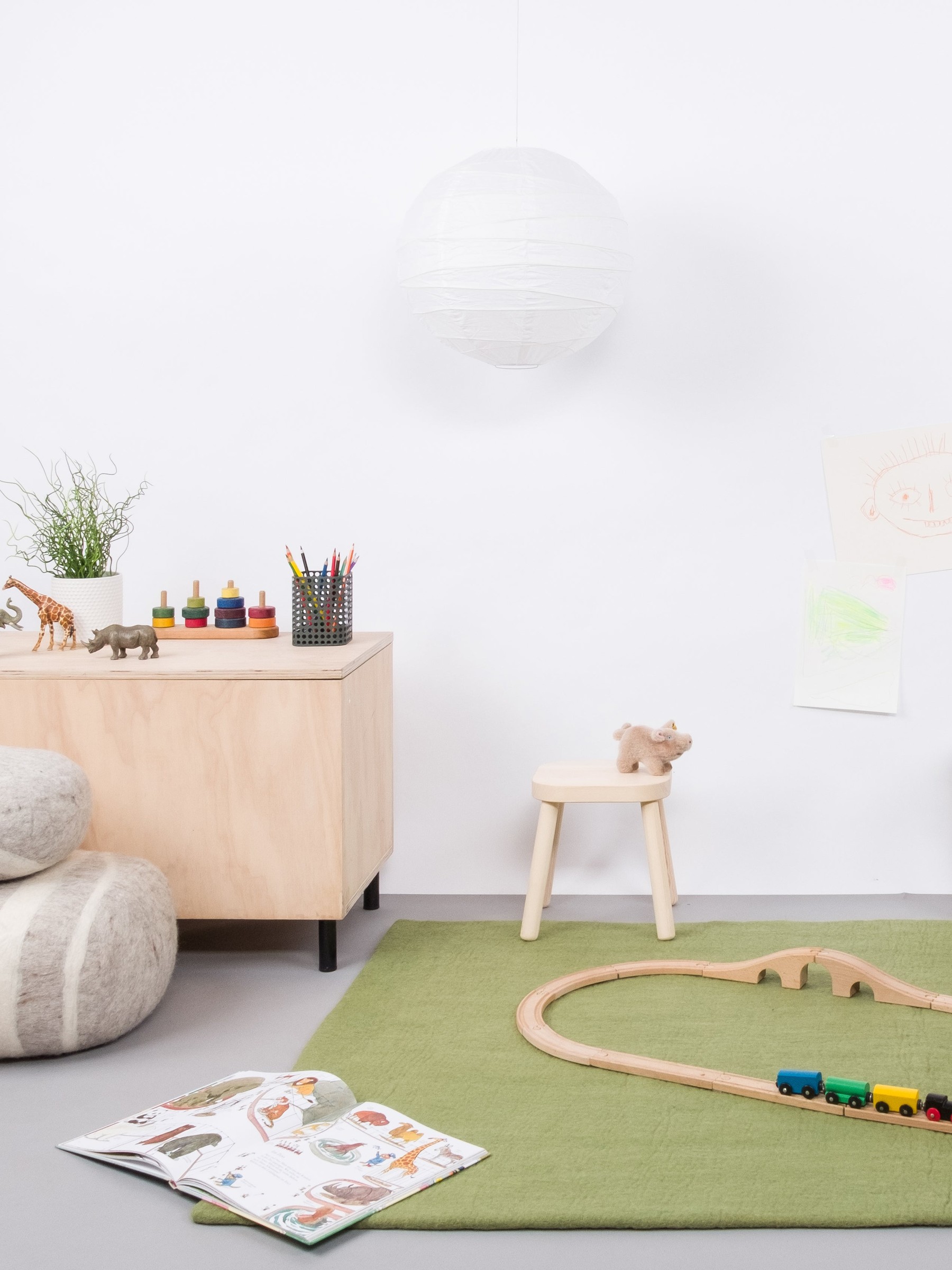 myfelt Kaspar Filzteppich Grün rechteckig 90 x 130 cm