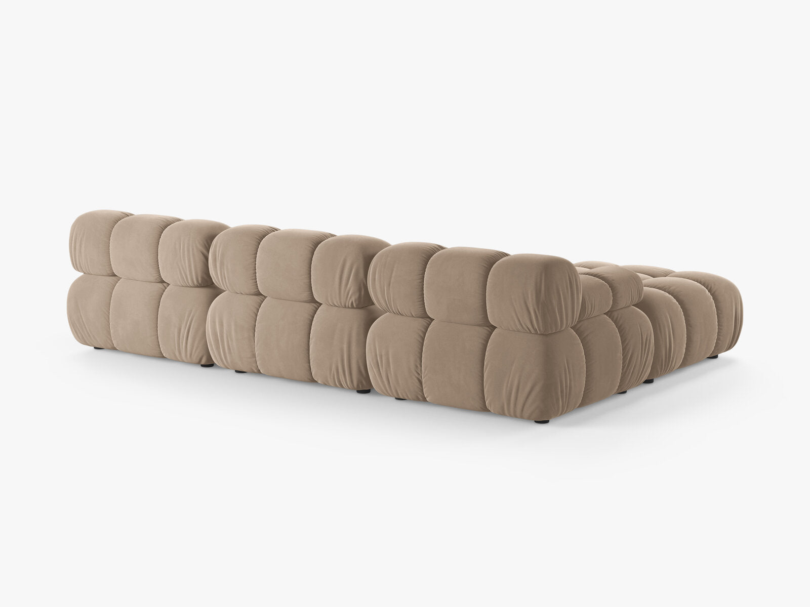 Micadoni Modulares Sofa Bellis 4-Sitzer mit flachem Modul Samt Venus Beige