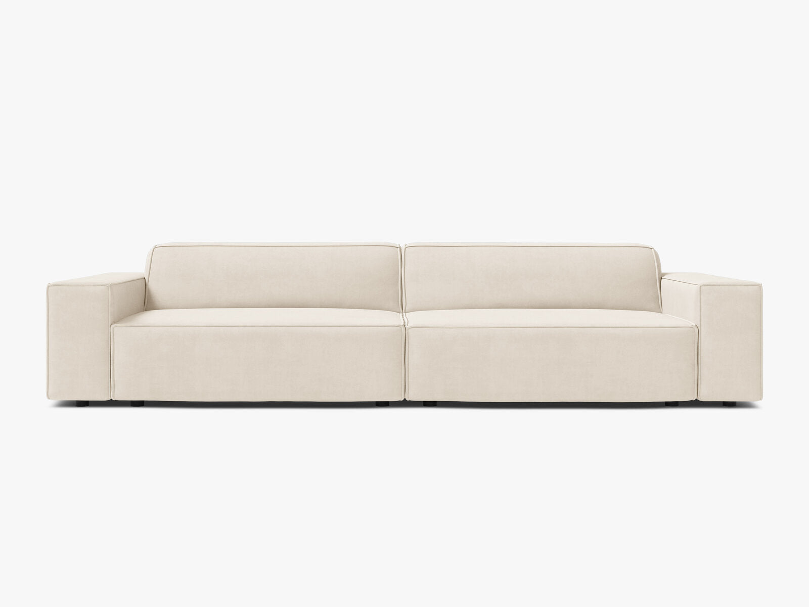 Micadoni Sofa Jodie 4-Sitzer Samt Bluvel Helles Beige