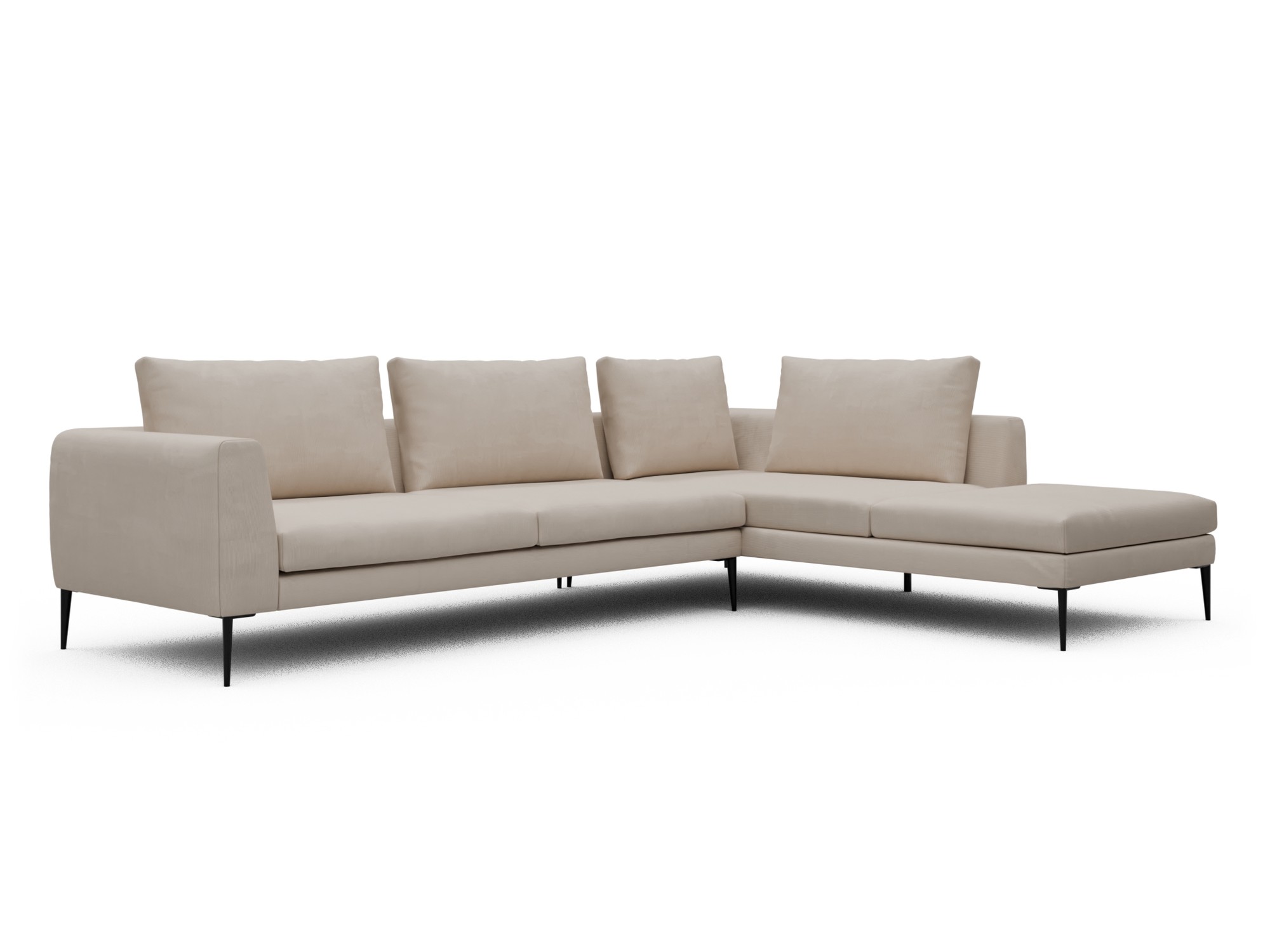 Skandi Home Ecksofa Paul Relax-Ecke rechts mit 3-Sitzer Cordufine-Off-White moebelfaktor