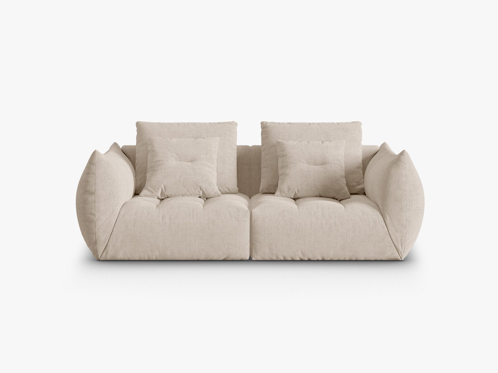 Micadoni Sofa Bloom 3-Sitzer Strukturierter Stoff Wind Helles Beige