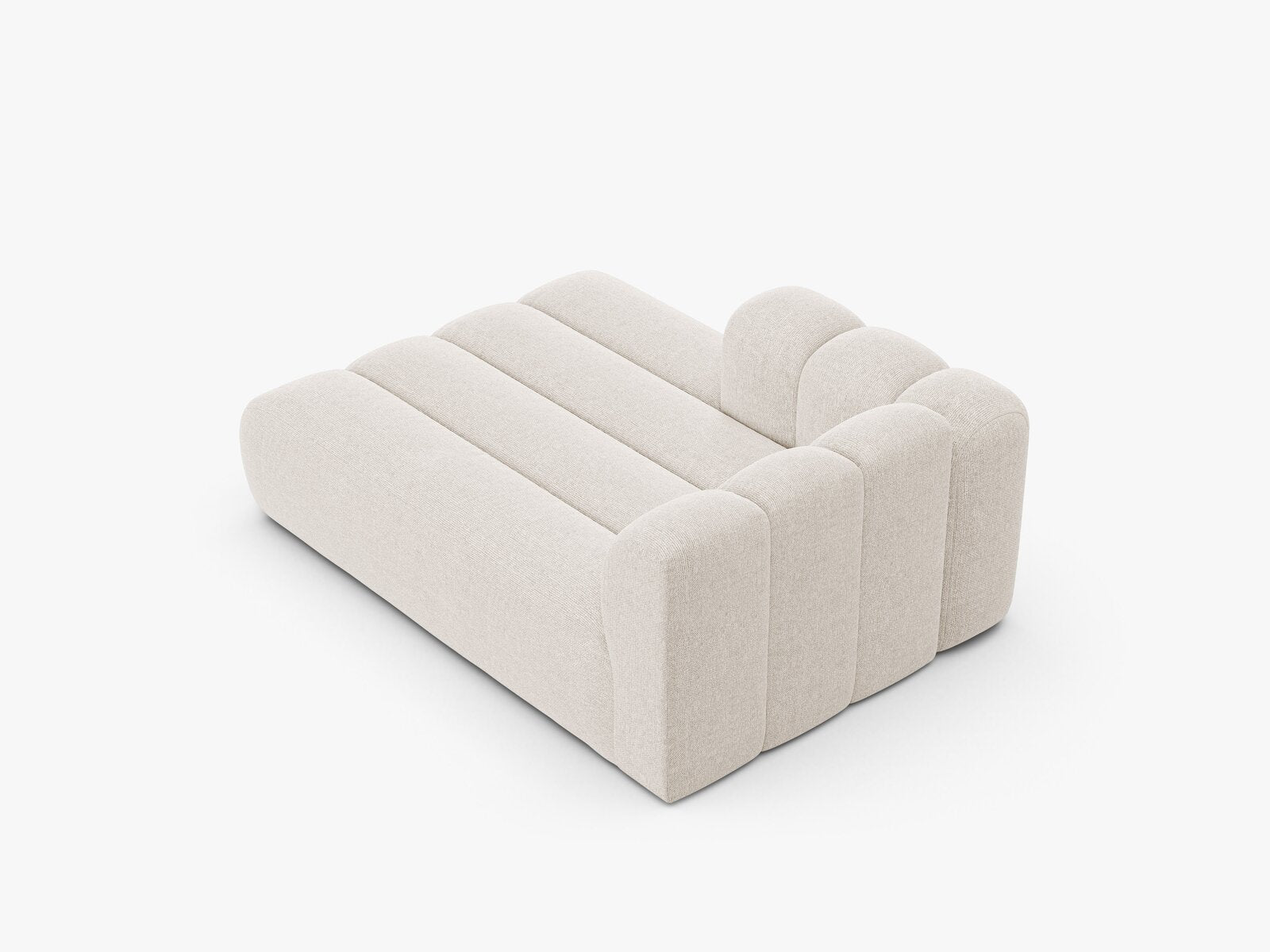 Micadoni Recamiere Lupine 2-Sitzer Links Chenille Eden Helles Beige