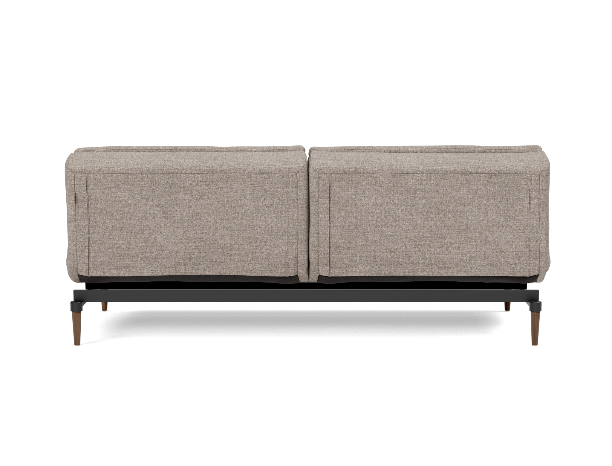 Schlafsofa Dublexo Chenille Yuveno 472-Warm-Grey Beine Styletto Eiche dunkel