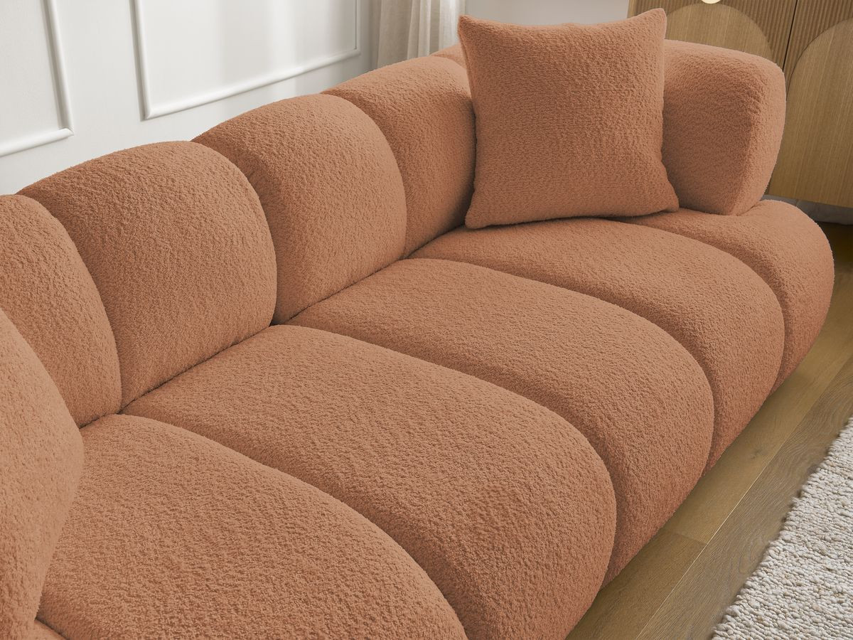 Bobochic Pamira Sofa 3-Sitzer Bouclé-Stoff Orange
