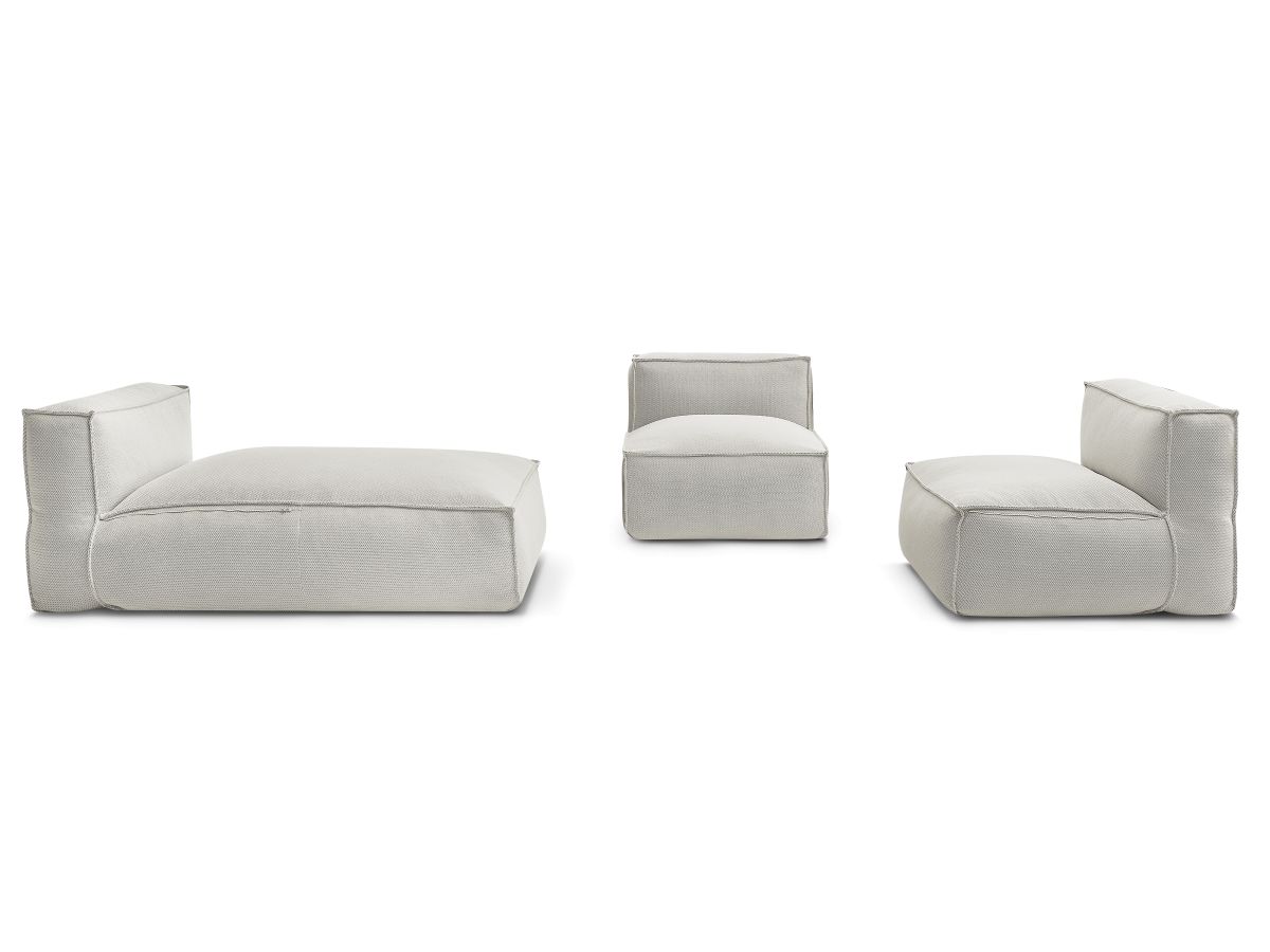Bobochic Biarritz Gartensofa 3-Sitzer Melange-Stoff Beige