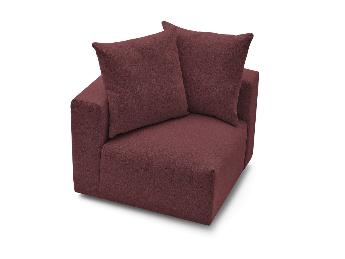 Bobochic Voltaire Eckmodul Melange-Stoff Rot Ecke links