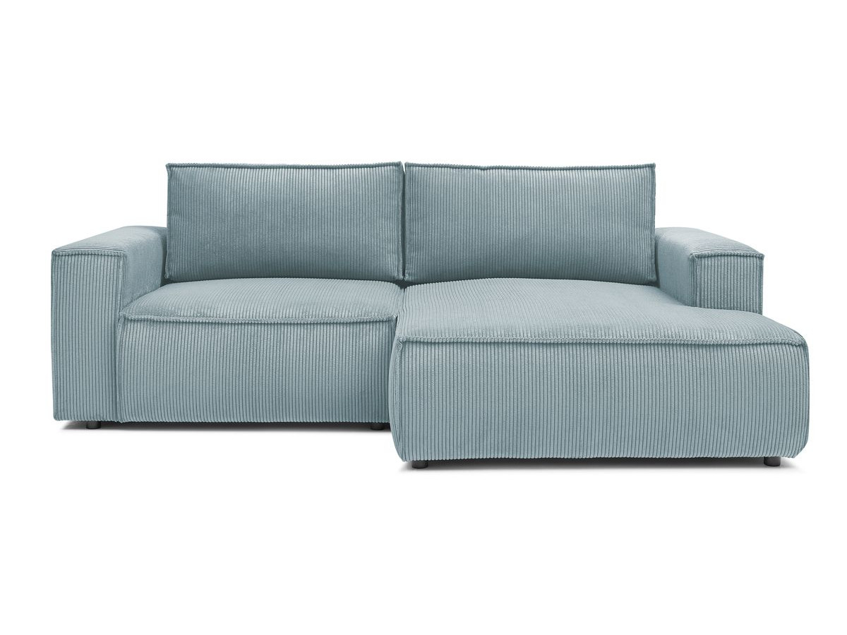 Bobochic Nihad Ecksofa Cordsamt Hellblau Ecke rechts