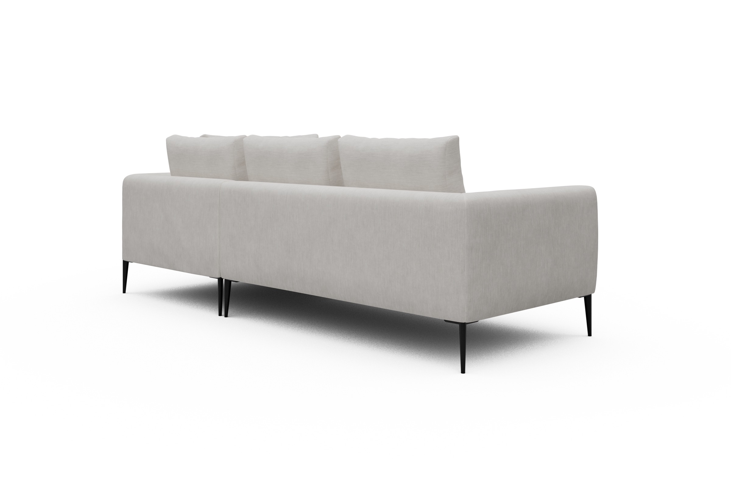 Ecksofa Paul Relax-Ecke rechts mit 2-Sitzer Vivus-Dusty-Off-White