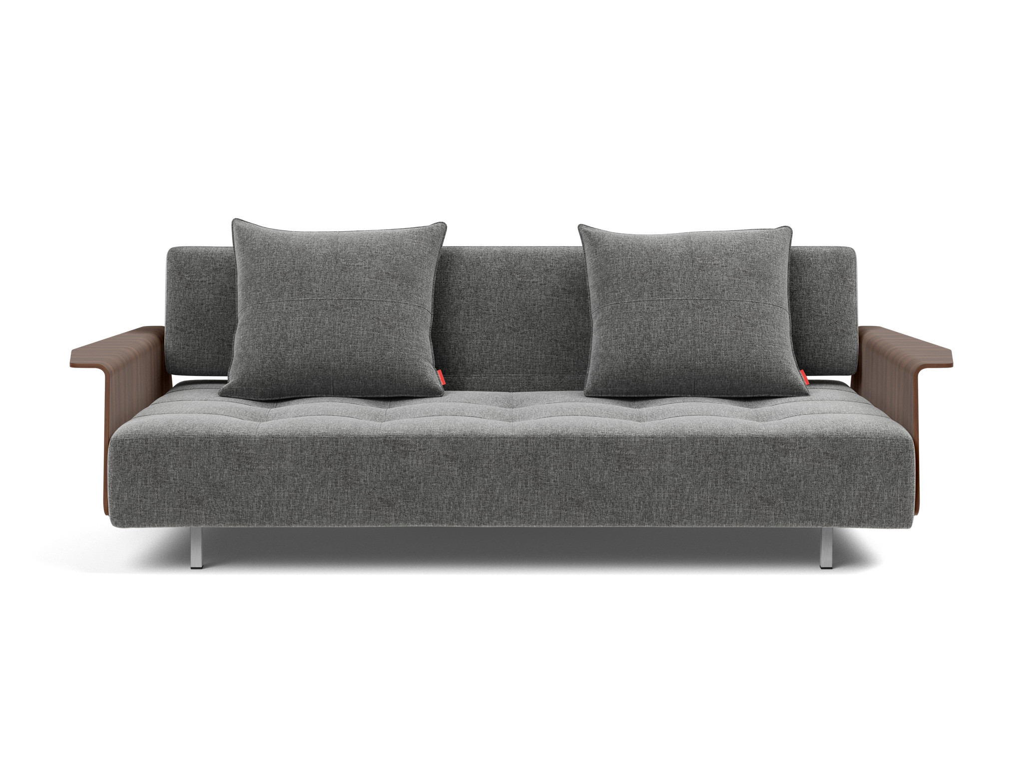 Schlafsofa Long Horn D.E.L. mit Armlehnen Strukturierter Stoff Twist 563-Charcoal