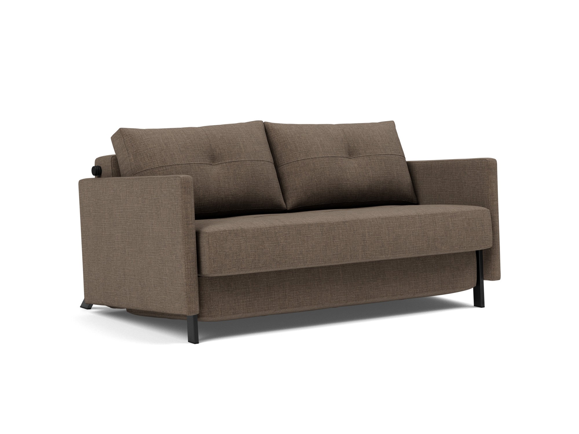 Schlafsofa Cubed mit Armlehnen 140 Chenille Esina 411-Cedar-Brown
