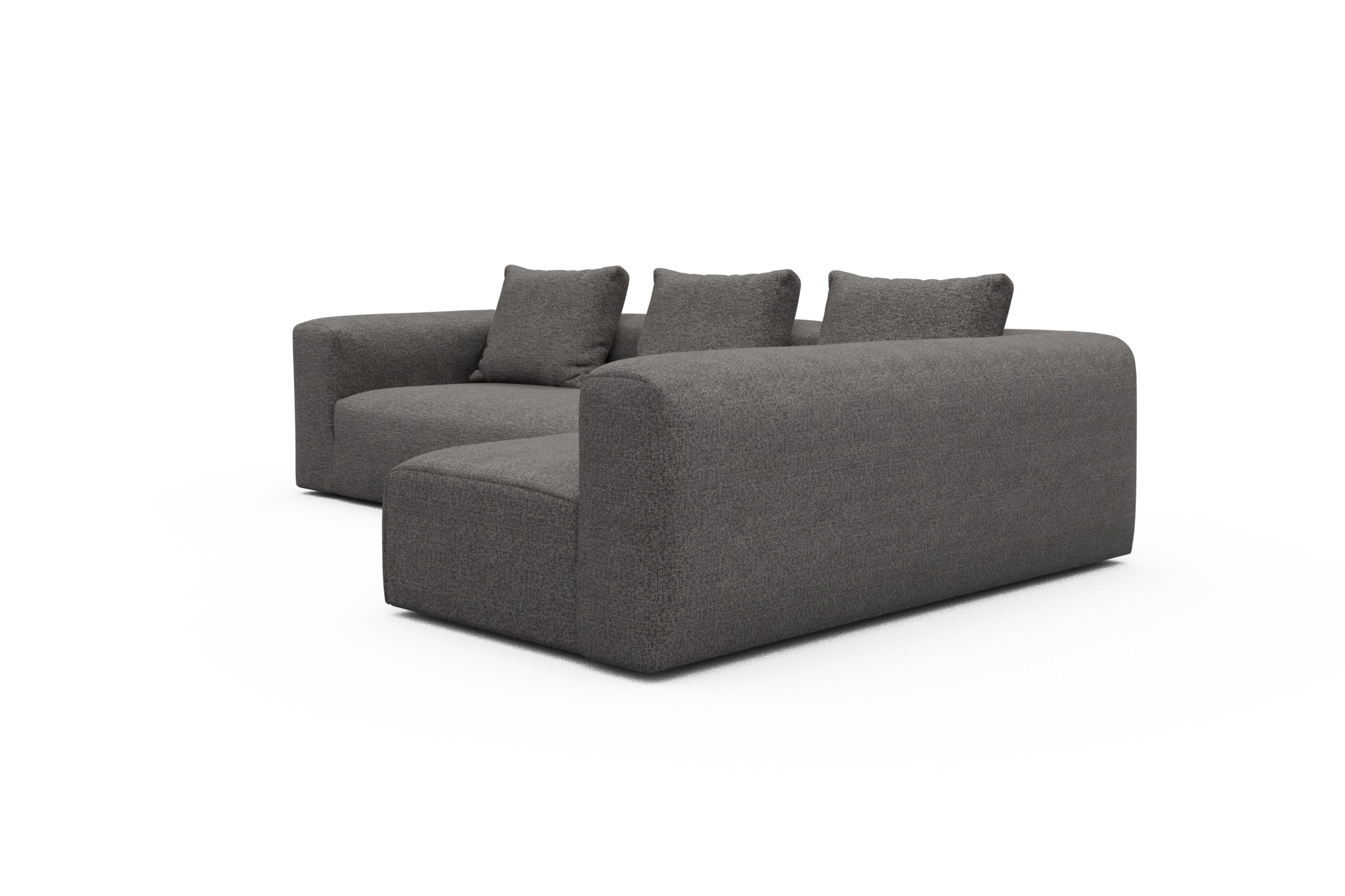 Ecksofa Fred 2x 2,5-Sitzer rechts offen Carreno-Salt-and-Pepper