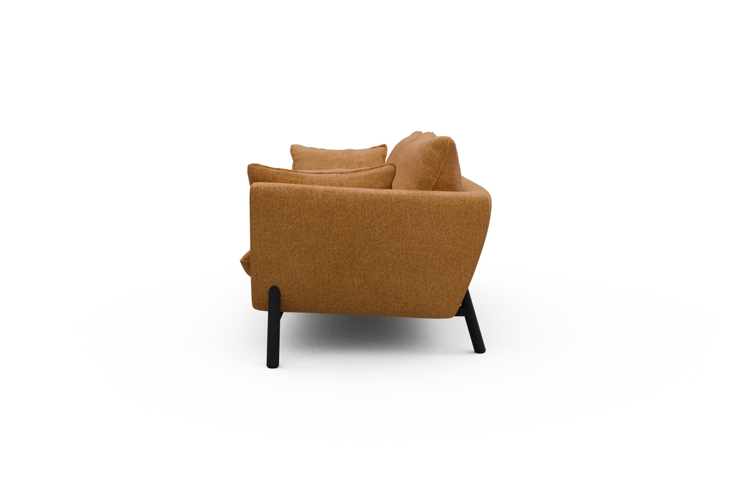 Sofa Emil 2-Sitzer Beinfarbe Eiche Schwarz Casone-Warm-Yellow